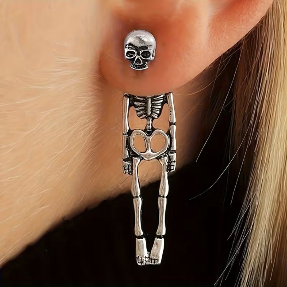 Halloween Gothic Style Skull Skeleton Drop Dangle Earrings Z100